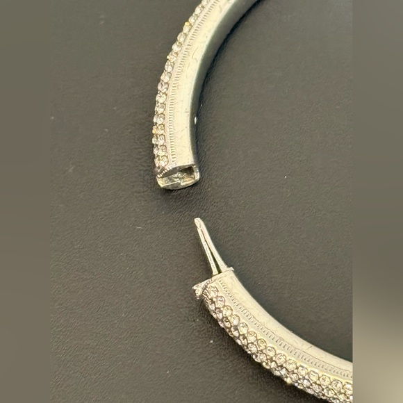 Nordstrom 5 row pave Cubic Zirconia silver metal bracelet - Picture 6 of 8